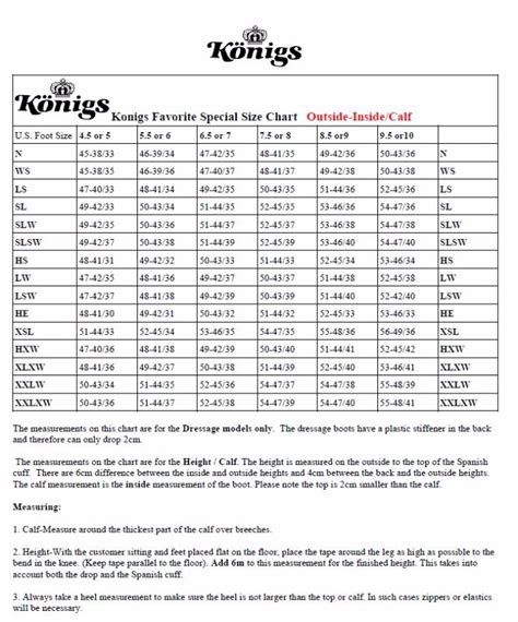 konig boots|konig boots size chart.